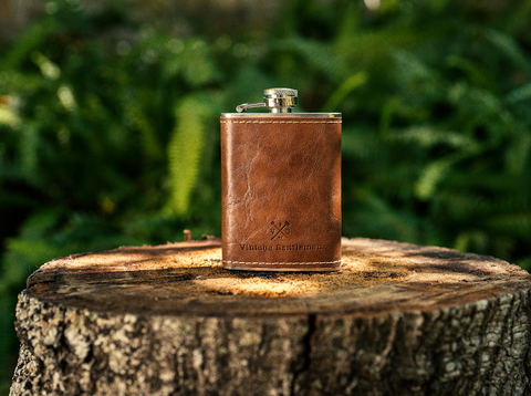 Vintage Gentlemen - Leather Wrapped VG Stainless Steel Flask