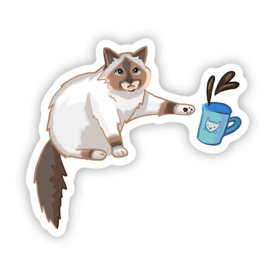 Big Moods - Cat Knocking Over Coffee Sticker