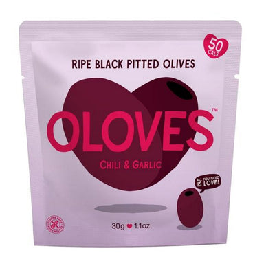 Oloves Pitted Black Olives Chili & Garlic