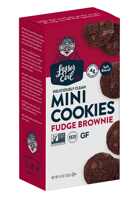 Lesser Evil Mini Fudge Brownie Cookies