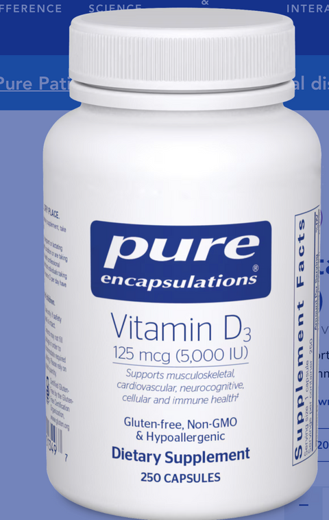 Pure Encapsulations - Vitamin D3 125mcg (5,000 IU)