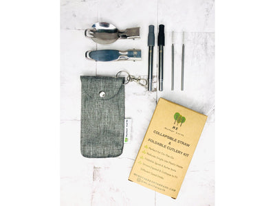 Me Mother Earth Collapsible Straw and Cutlery Set