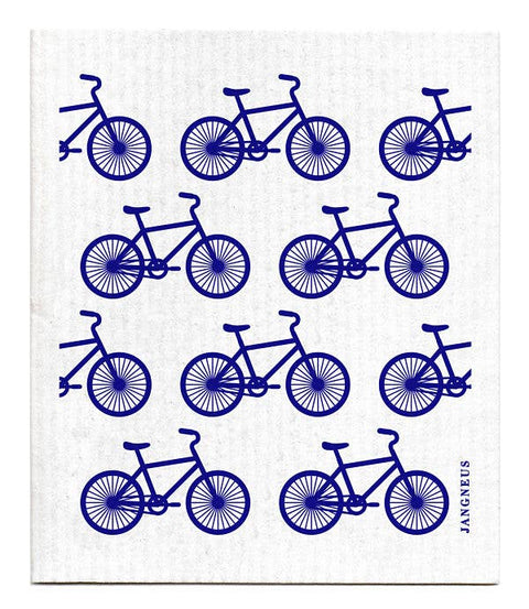 Swedish Kitchen Dishcloth - Bikes - Blue