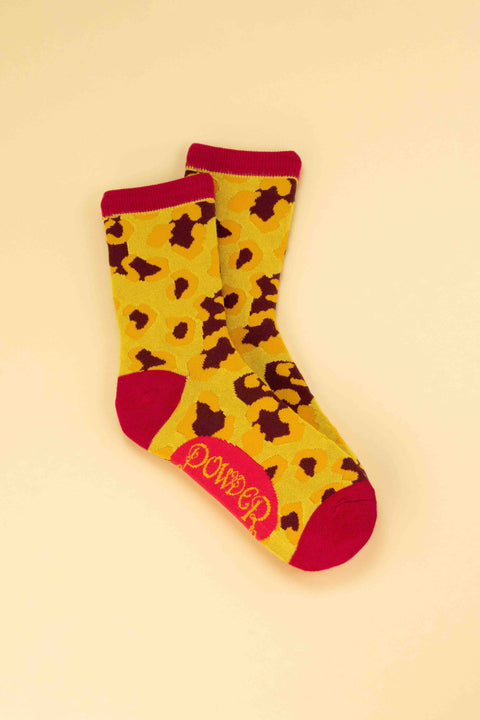 Ladies Ankle Socks Leopard Print