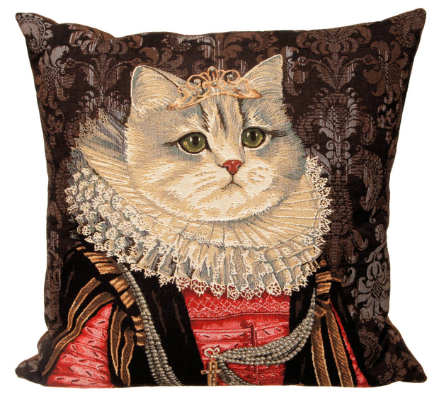 yapatkwa - art of the loom - Petstore Decorative Throw Pillow | Cat Gift | Royal Decor