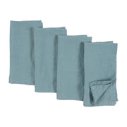 KAF Home - KAF Home 100% Stone Washed Linen Napkins-Set Of 4, 20" x 20": Light Blue