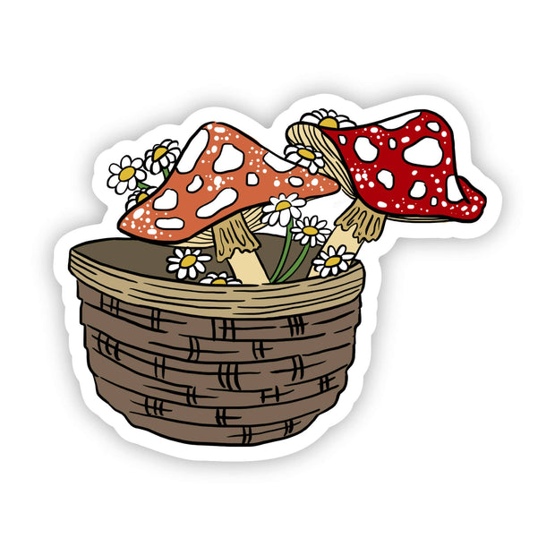 Big Moods - Basket of Mushrooms & Flowers Sticker