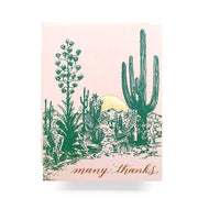 Antiquaria- Cactus Sunset Thank You Greeting Card: Single Card