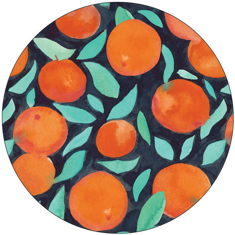 Orange Crush Round Art Coasters - Set of 4