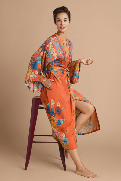Powder Design inc - Trailing Wisteria Kimono Gown - Terracotta