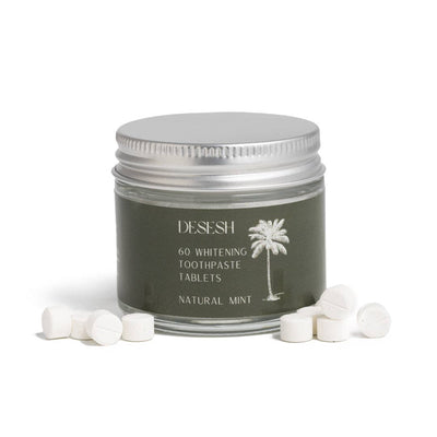 Desesh - 60 Toothpaste Tablets (Fluoride Free, Whitening, Mint)