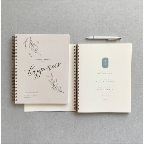 Surround Yourself with Happiness Journal // A space to stay positive and reflect on the good