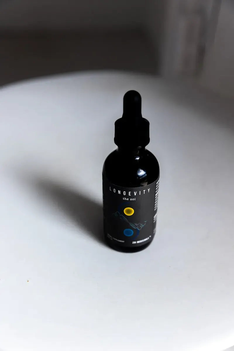 Longevity · The Zoi herbal tincture, 2 fl oz amber bottle