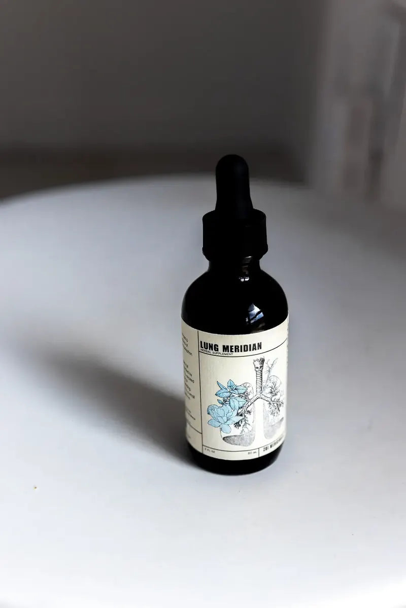 Lung Meridian herbal tincture, 2 fl oz amber bottle